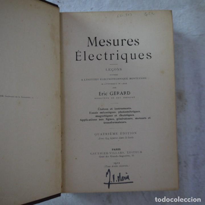 Libros antiguos: MESURES &Eacute;LECTRIQUES - ERIC GERARD - 1912 - EN FRANCES - Foto 1