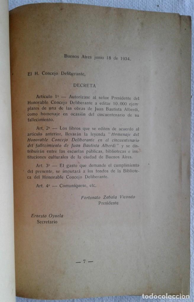 Libros antiguos: EL CRIMEN DE LA GUERRA- J B ALBERDI Edición Homenaje Cincuentenario su Fallecimiento 1934 - Foto 3 - 287397238