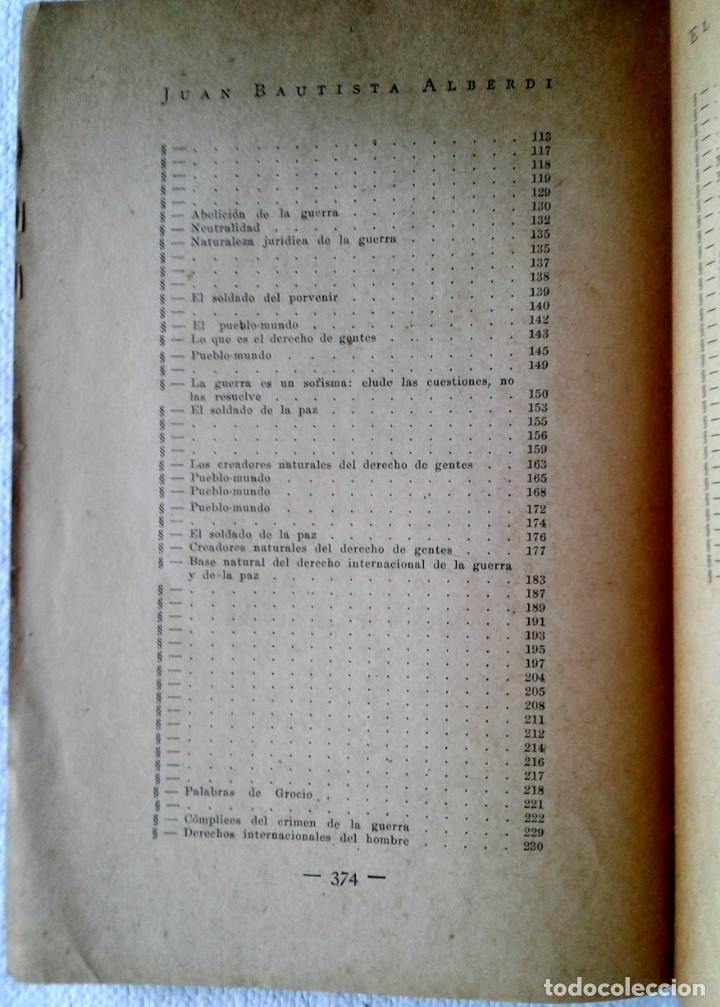 Libros antiguos: EL CRIMEN DE LA GUERRA- J B ALBERDI Edición Homenaje Cincuentenario su Fallecimiento 1934 - Foto 8 - 287397238
