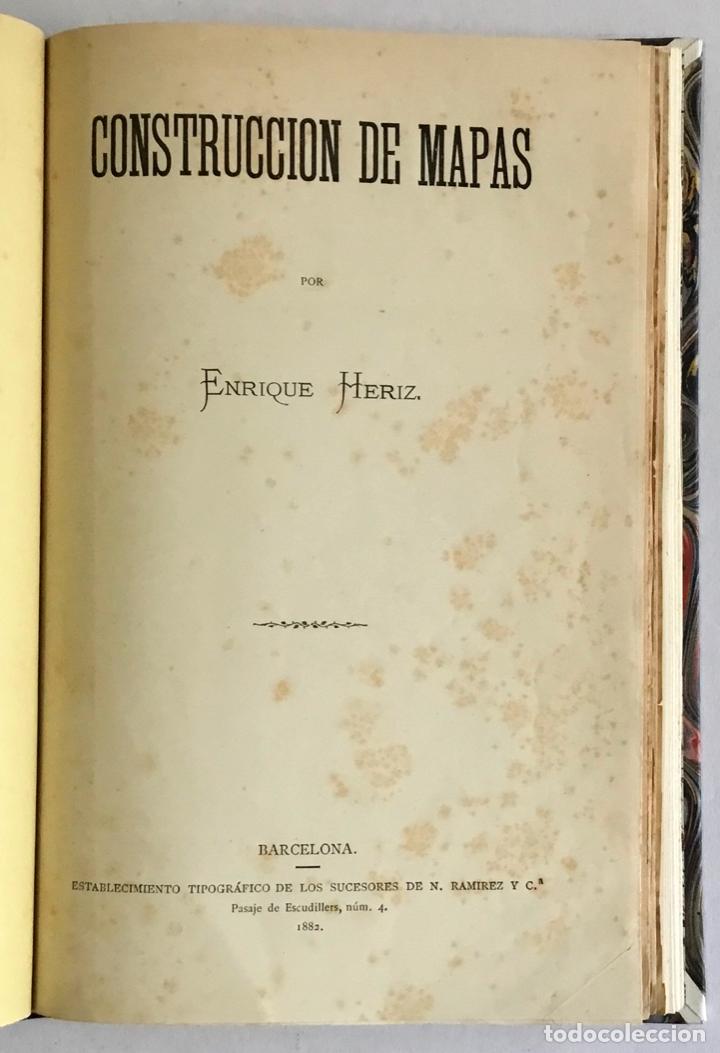 Libros antiguos: CONSTRUCCION DE MAPAS. - HERIZ, Enrique. 1882 - Foto 3
