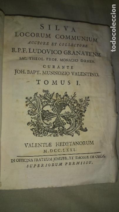 Libros antiguos: SILVA LOCORUM COMMUNIUM - 1771 - FR.LUIS DE GRANADA - PERGAMINO. - Foto 3