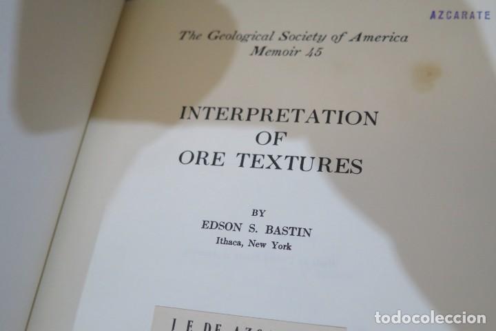 Libros antiguos: INTERPRETATION OF ORE TEXTURES. BASTIN - Foto 5