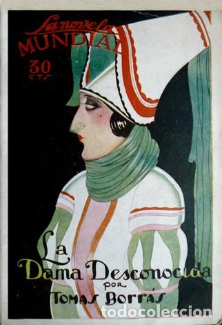 Libros antiguos: BORR&Aacute;S, Tom&aacute;s. La dama desconocida. Novela. 1928. - Foto 1