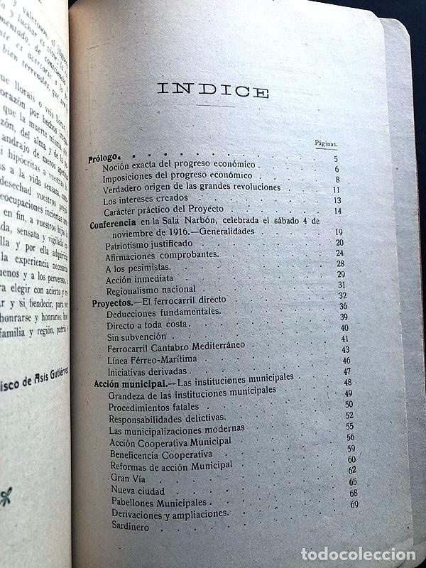 Libros antiguos: PROYECTOS PR&Aacute;CTICOS DE PROGRESO NACIONAL / FRANCISCO DE AS&Iacute;S GUTIERREZ / SANTANDER / A&Ntilde;O 1917 - Foto 2