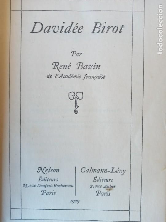 Libros antiguos: PAVIDEE BIROT. RENE BAZIN. PARIS 1929 - Foto 3