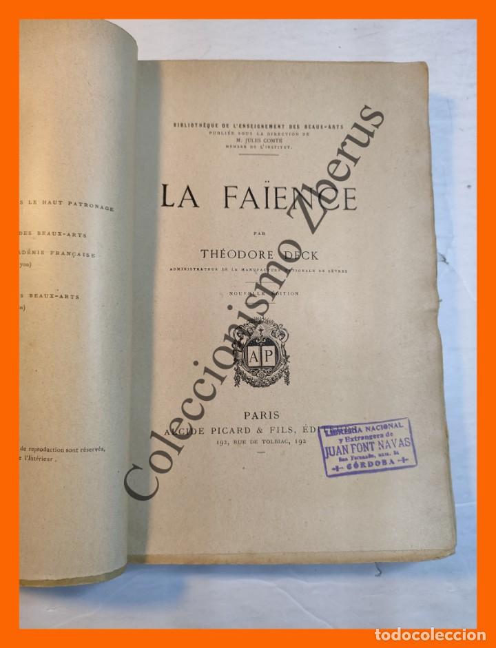 Libros antiguos: La Fa&iuml;ence - Theodore Deck (Porcelana) - Foto 2