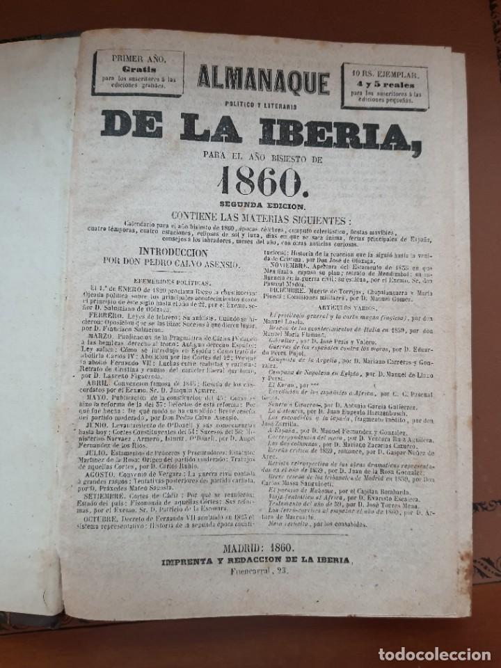 Libros antiguos: Almanaque de la Iberia 1860 y 1862 - Foto 10