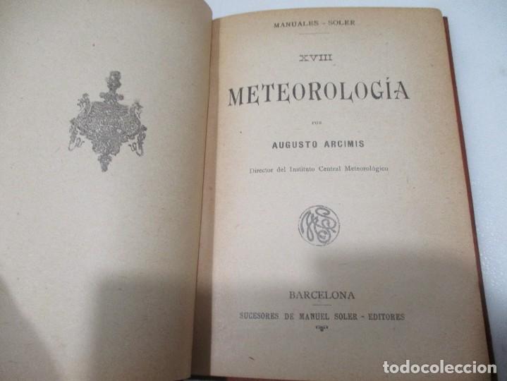 Libros antiguos: A. ARCIMIS Metereolog&iacute;a W10125 - Foto 2