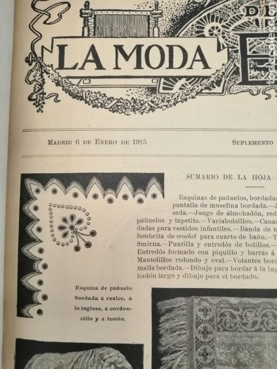 Libros antiguos: HOJAS DE LABORES DE MANUAL DE LA MODA ELEGANTE, AÑOS 1915 A 1921 (RETAPADAS EN 2 TOMOS) - Foto 4 - 296562243