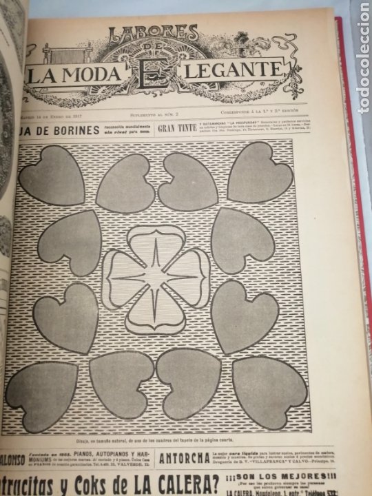 Libros antiguos: HOJAS DE LABORES DE MANUAL DE LA MODA ELEGANTE, AÑOS 1915 A 1921 (RETAPADAS EN 2 TOMOS) - Foto 9 - 296562243