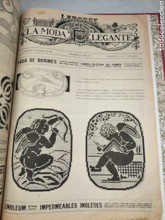 Libros antiguos: HOJAS DE LABORES DE MANUAL DE LA MODA ELEGANTE, AÑOS 1915 A 1921 (RETAPADAS EN 2 TOMOS) - Foto 11 - 296562243