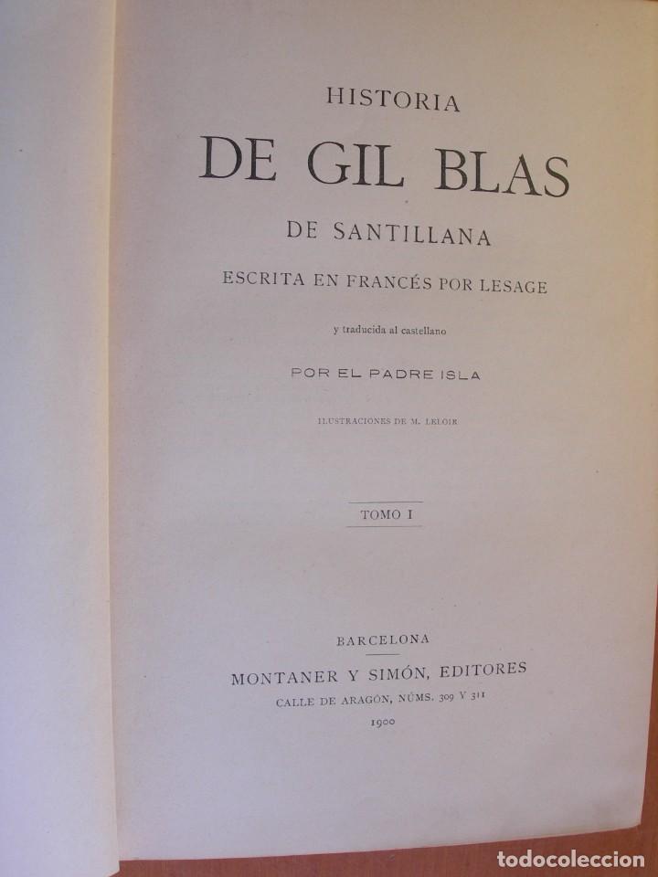 Libros antiguos: GIL BLAS DE SANTILLANA / LESAGE / 2 TOMOS - Foto 2
