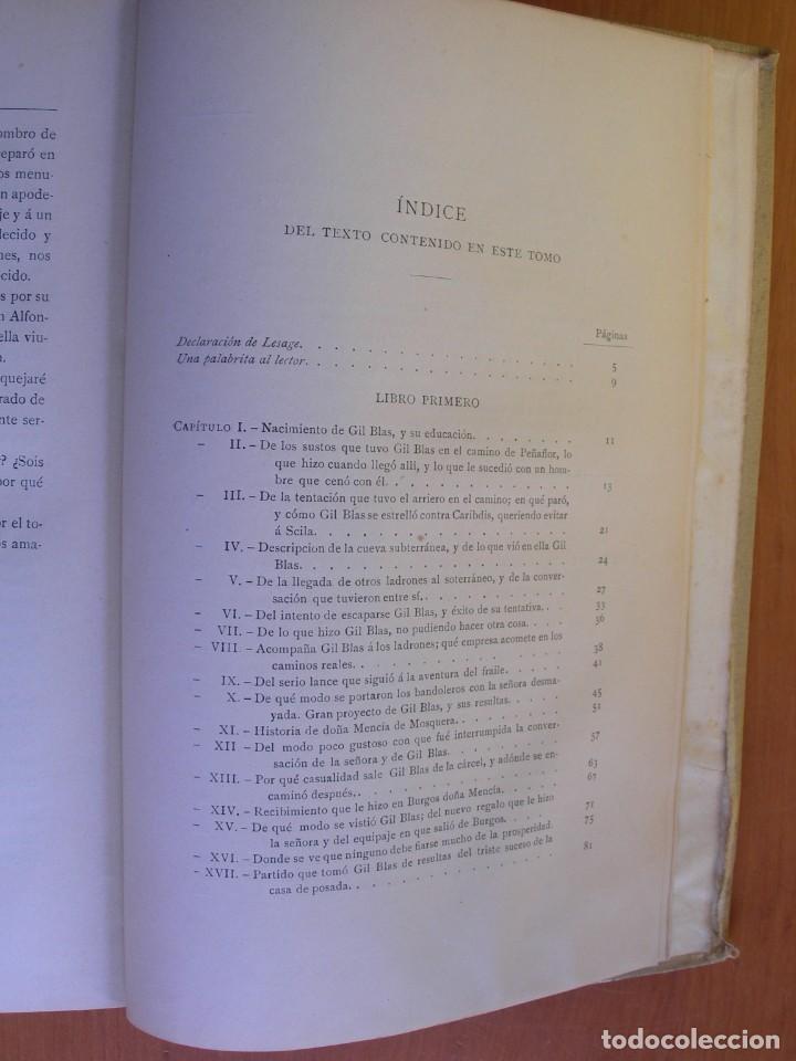Libros antiguos: GIL BLAS DE SANTILLANA / LESAGE / 2 TOMOS - Foto 4
