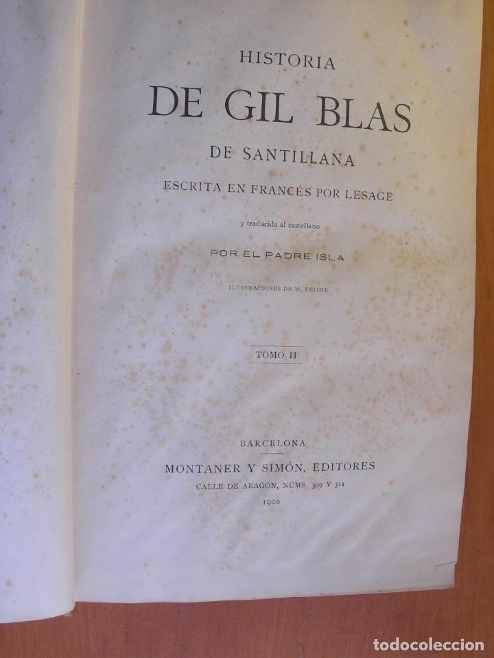 Libros antiguos: GIL BLAS DE SANTILLANA / LESAGE / 2 TOMOS - Foto 8