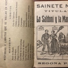 Libros antiguos: REUS. SAINETE . LO SALDONI Y LA MARGARIDA. Lote 299149343