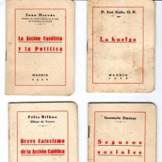 Libros antiguos: LOTE CUATRO EJEMPLARES FOLLETOS SOBRE ACCIÓN CATOLICA 1935-1936