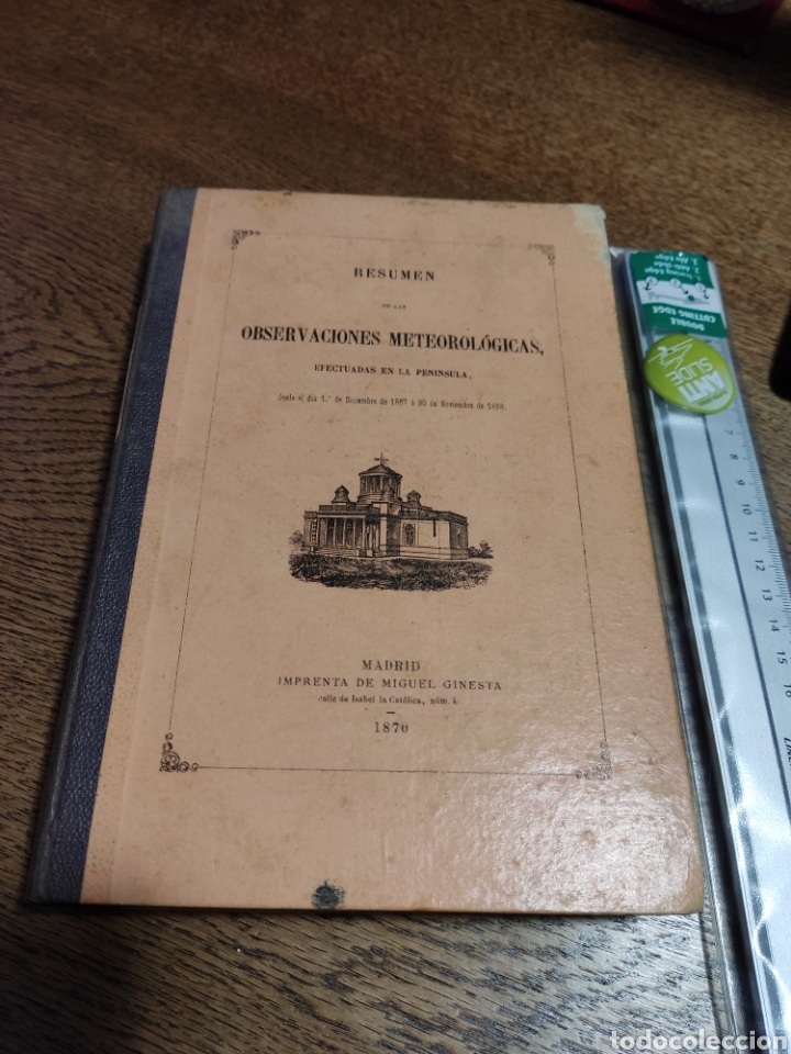 Libros antiguos: Resumen de las observaciones meteorologicas, madrid 1870 - Foto 1