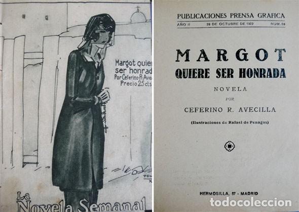 Old books: AVECILLA, Ceferino R. Margot quiere ser honrada. Novela. 1922.