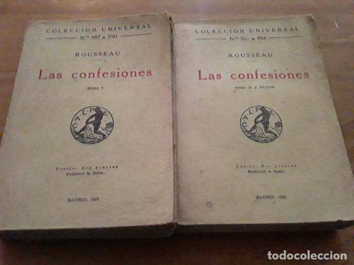 Libri antichi: LAS CONFESIONES.2 TOMOS.CALPE.1925.534,484 PAG..