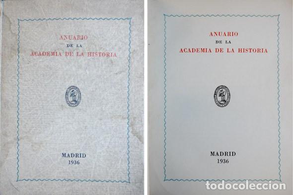 Libros antiguos: Anuario de la Academia de la Historia. 1936. - Foto 1