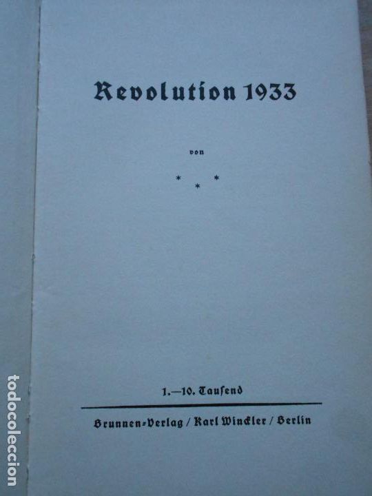 Libros antiguos: REVOLUTION 1933 VON - Foto 2