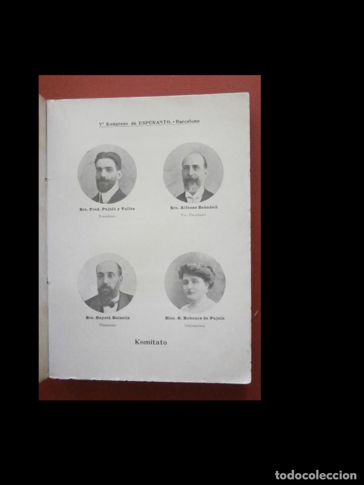 Libros antiguos: Libro de la V&ordf; Kongreso de Esperanto. Barcelono 1909 - Foto 6