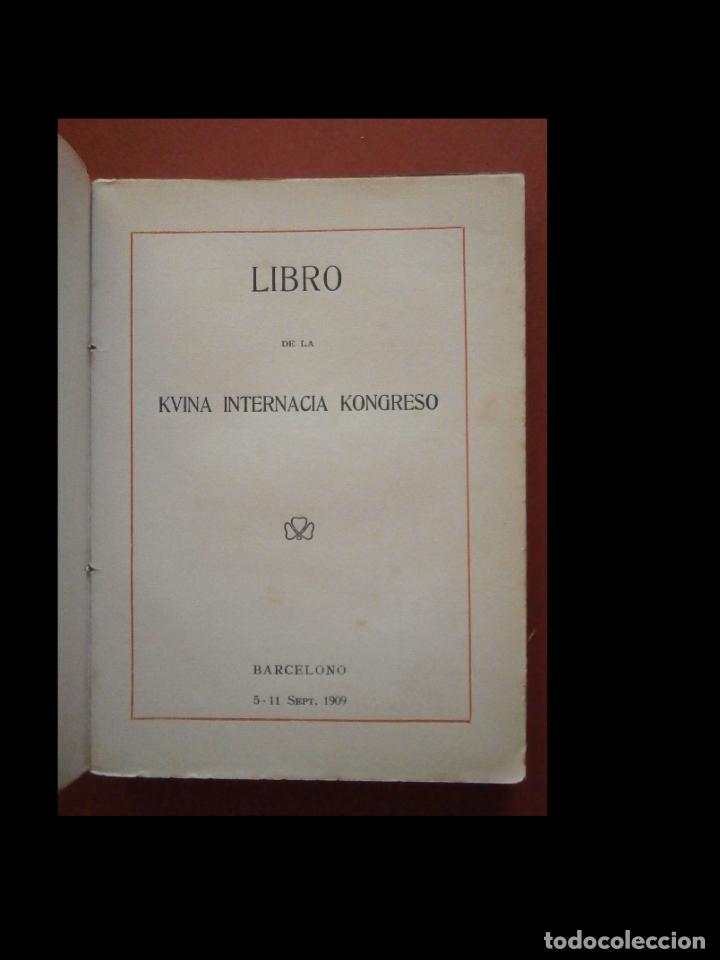 Libros antiguos: Libro de la V&ordf; Kongreso de Esperanto. Barcelono 1909 - Foto 1