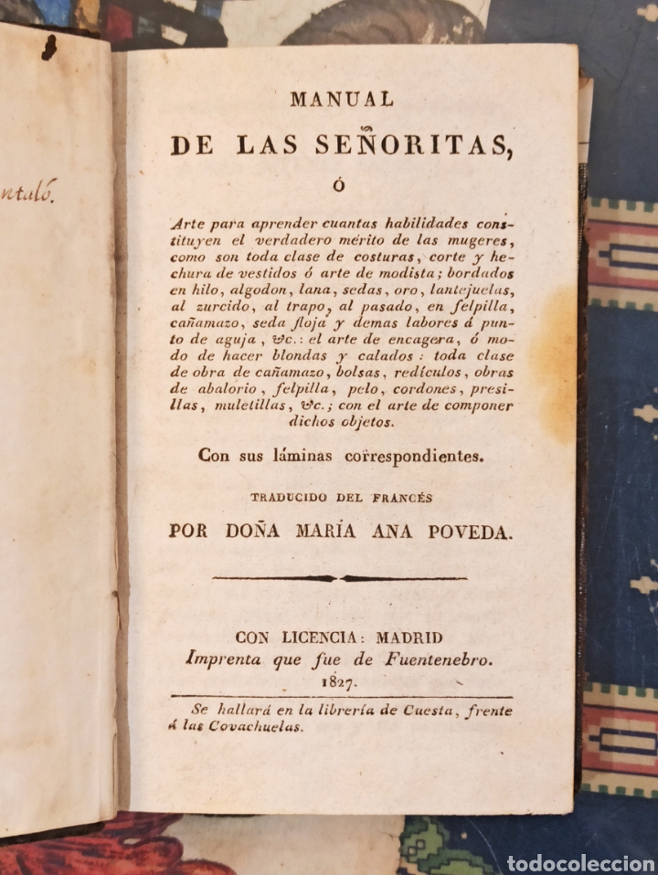 Libros antiguos: Manual de las se&ntilde;oritas 1827 - Foto 1
