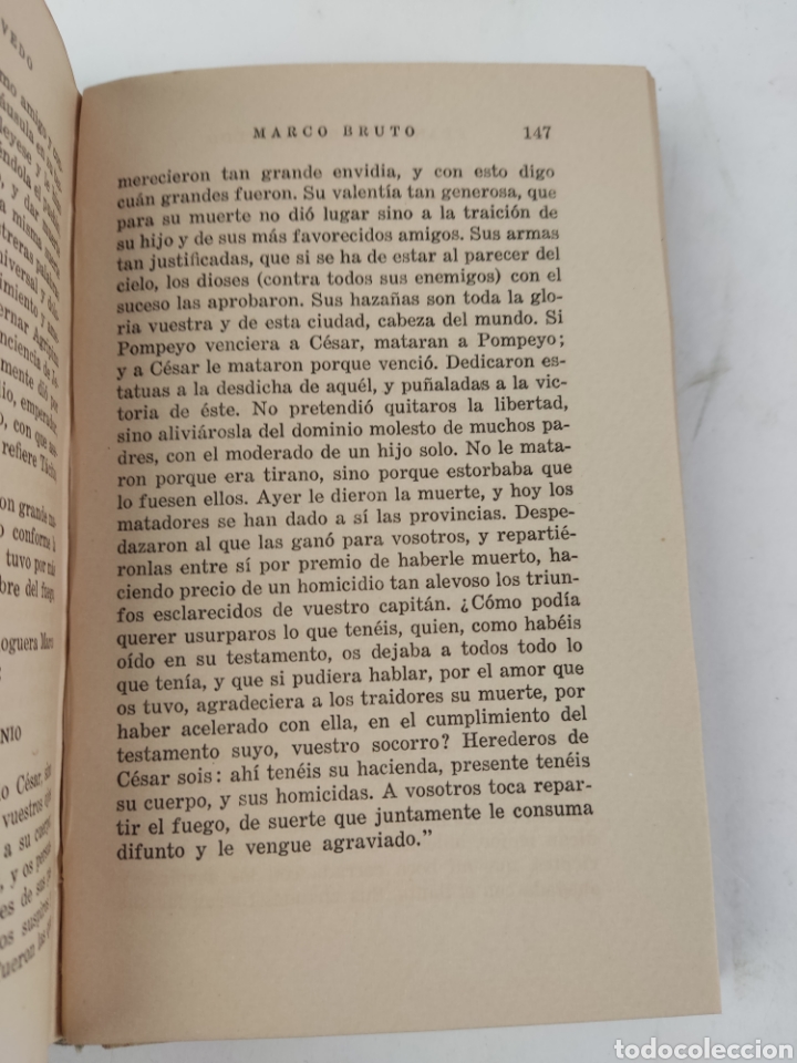 Libros antiguos: L-811 MARCO BRUTO, FRANCISCO DE QUEVEDO. 1940 - Foto 6