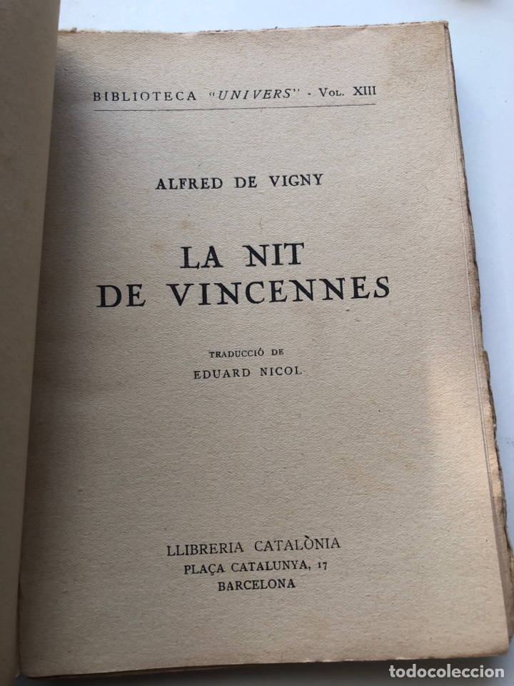 Libros antiguos: La nit de vincennes - Foto 2
