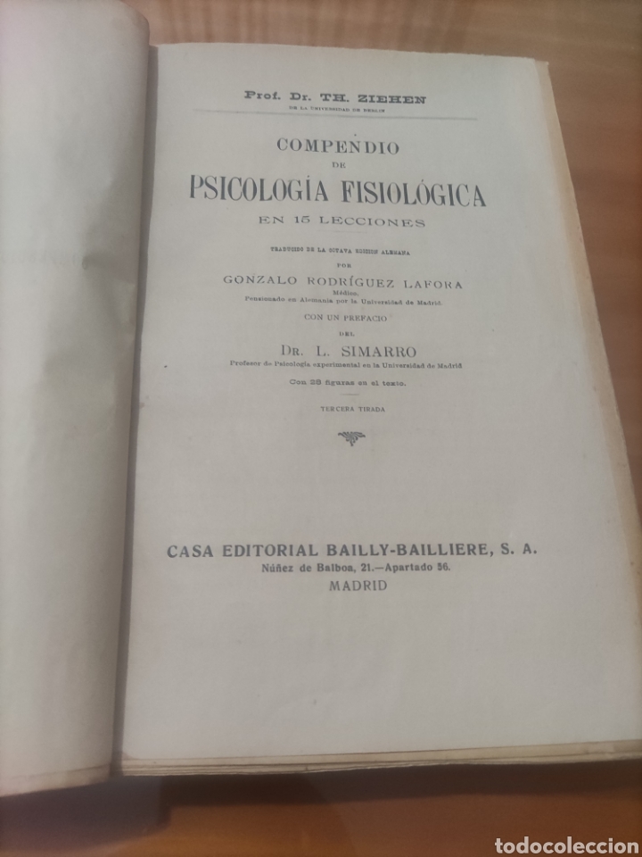 Libros antiguos: Compendio de Psicolog&iacute;a y Fisiolog&iacute;a. - Foto 2