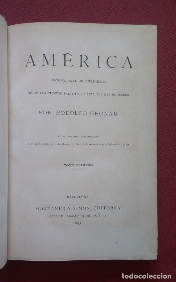 Libros antiguos: AMERICA - CRONAU - COMPLETA - 1892 - Foto 4