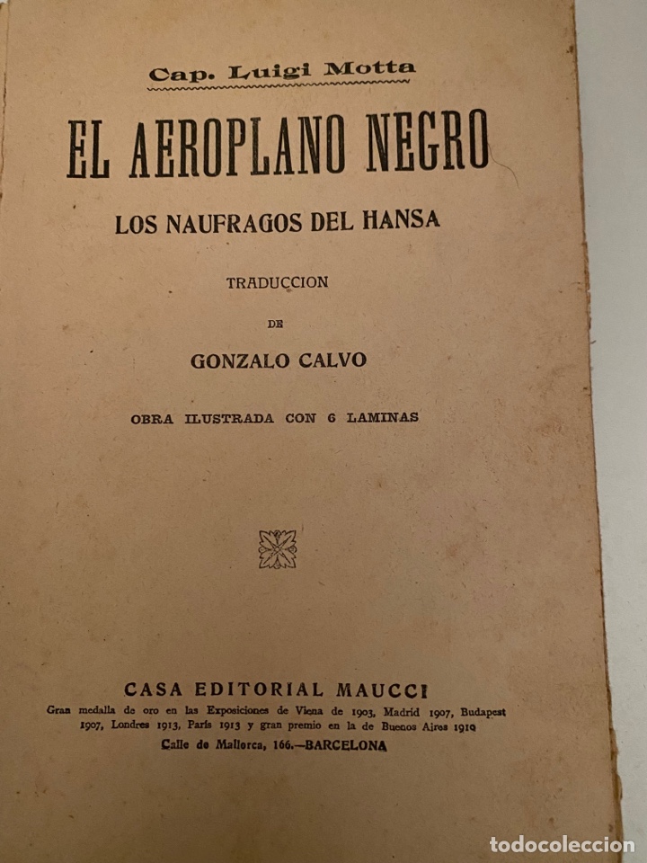 Libros antiguos: el aeroplano negro de Luigi Motta - Foto 1