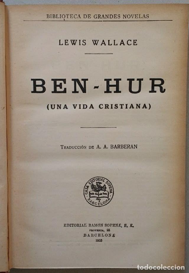 Libros antiguos: BEN-HUR - LEWIS WALLACE - 1933 - Foto 2