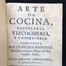 Libros antiguos: ARTE DE COCINA PASTELERIA BIZCOCHERIA CONSERVERIA. FRANCISCO MARTINEZ. BARCELONA ÁNGELA MARTÍ 1763.. Lote 306984588
