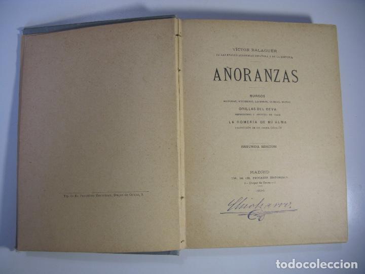 Libros antiguos: A&Ntilde;ORANZAS - V&Iacute;CTOR BALAGUER - EL PROGRESO EDITORIAL - 2&ordf; EDICI&Oacute;N 1894 - Foto 4