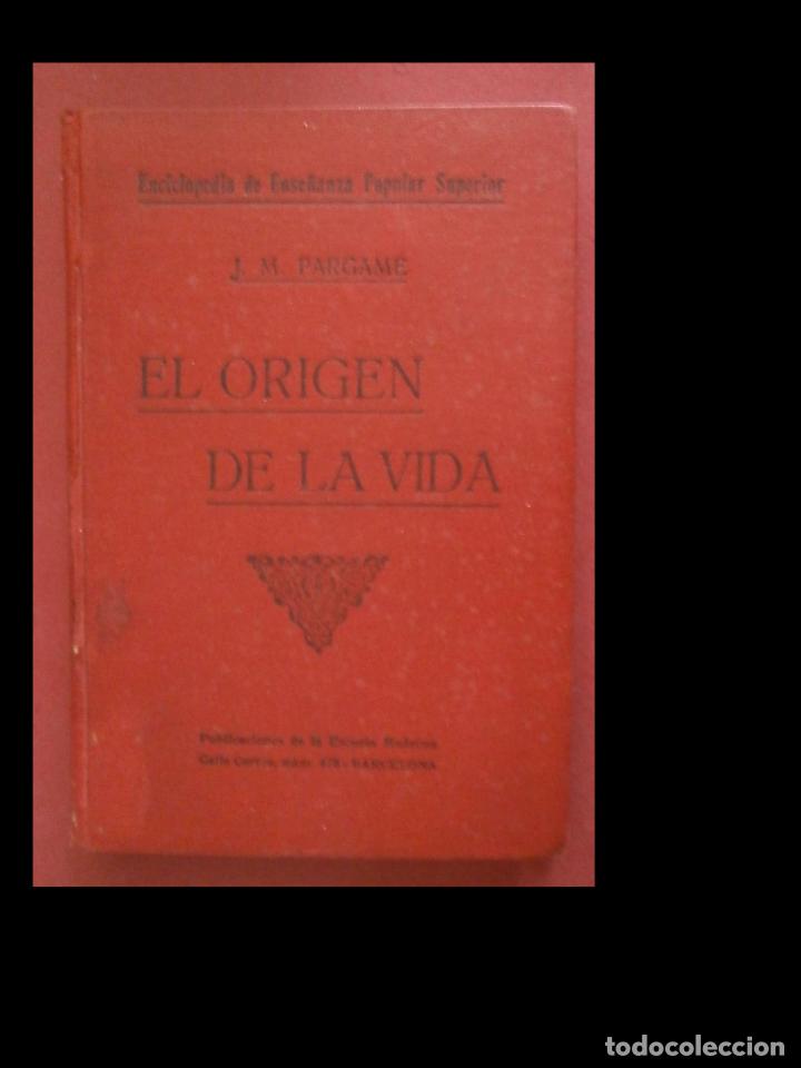 Libros antiguos: El origen de la vida. J.M. Pargame - Foto 1