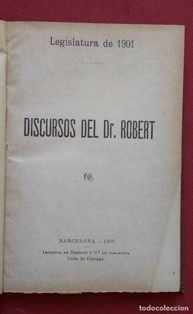 Libros antiguos: RECORT ETERN AL EMINENT D. BARTOMEU ROBERT - DISCURSOS DEL DR. ROBERT - 1902. - Foto 2