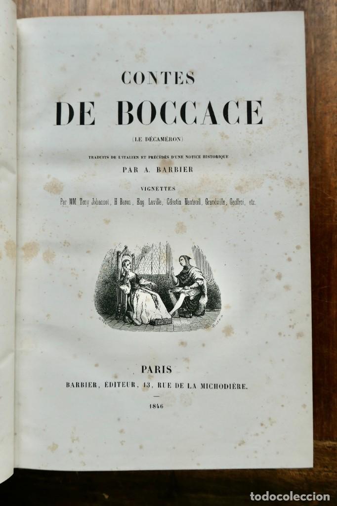 Libros antiguos: CONTES DE BOCCACE- PAR A.BARBIER 1846 - Foto 2