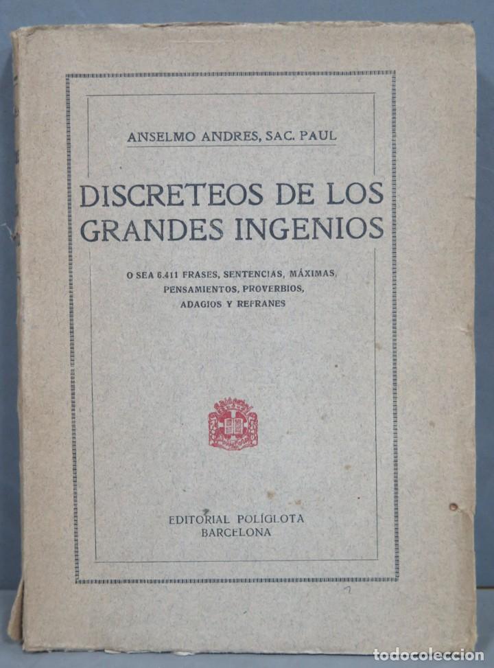 Libros antiguos: DISCRETEOS DE LOS GRANDES INGENIOS - Foto 1