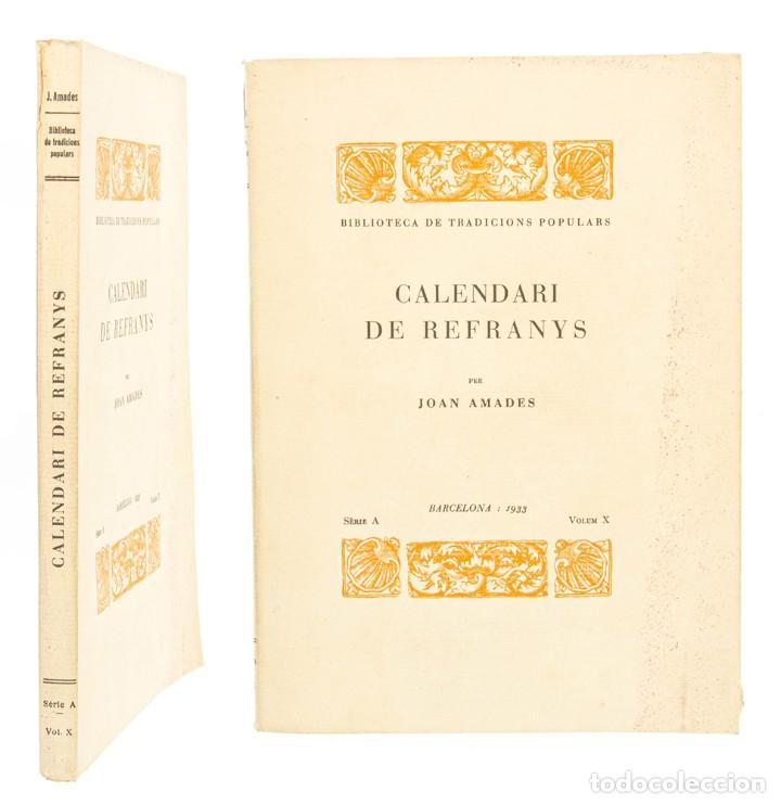 Libros antiguos: AMADES, Joan - Calendari de refranys - 1933 - NUMERAT - Foto 1
