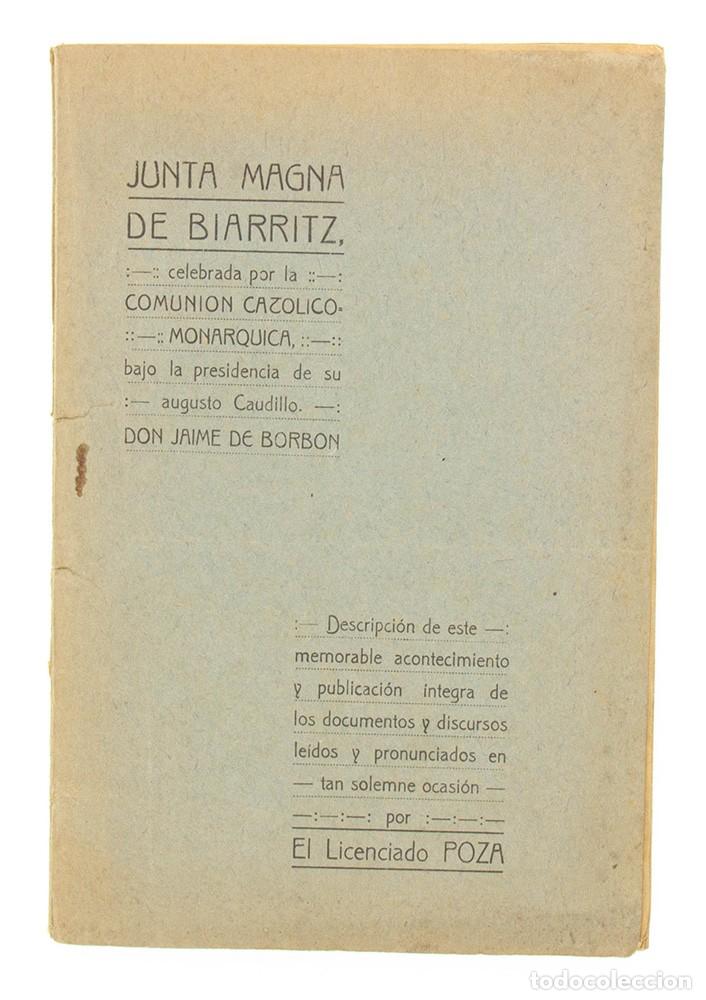 Libros antiguos: Licenciado POZA - Junta Magna de Biarritz - Foto 1