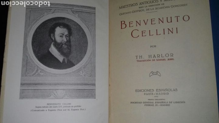 Libros antiguos: TH. HARLOR: BENVENUTO CELLINI. EDICIONES ESPA&Ntilde;OLAS, 1926. ILUSTRADO. - Foto 2