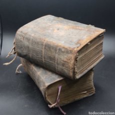 Libros antiguos: LOTE 2 TOMOS GRAN TAMAÑO. LIBROS PIEL. BREVIARIUM ROMANUM. 22X17X10. AÑO 1682. Lote 312242668
