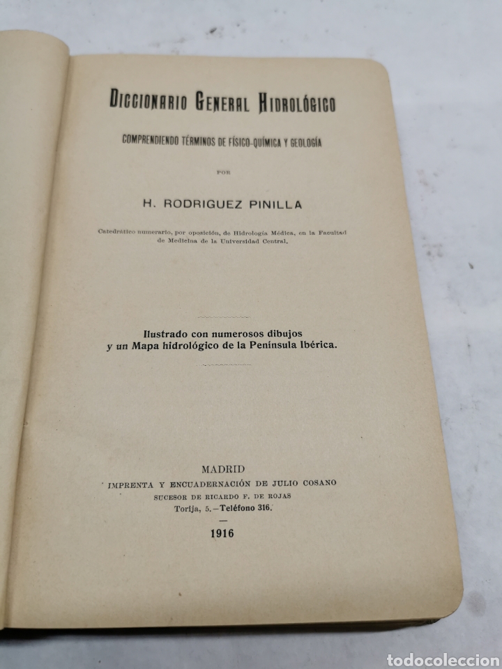 Libros antiguos: Diccionario general hidrol&oacute;gico - Foto 2