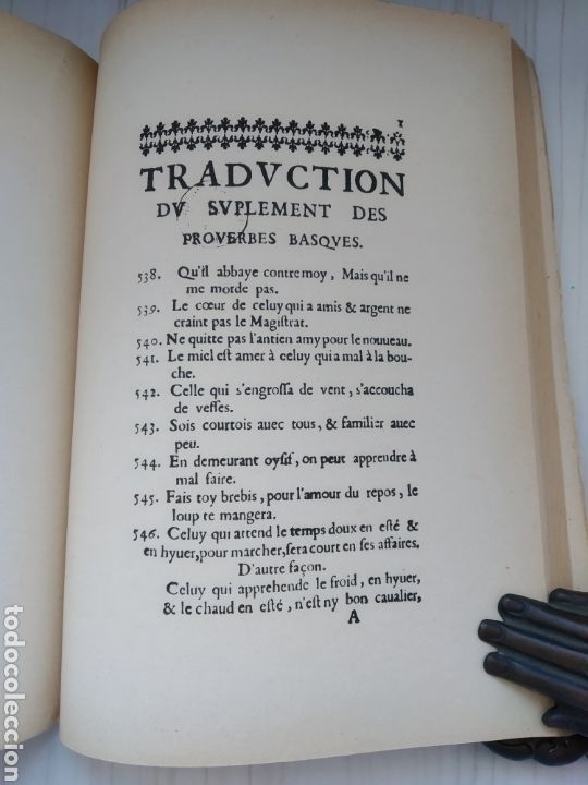 Libros antiguos: LES PROVERBES BASQUES - DOIHENART - Foto 4