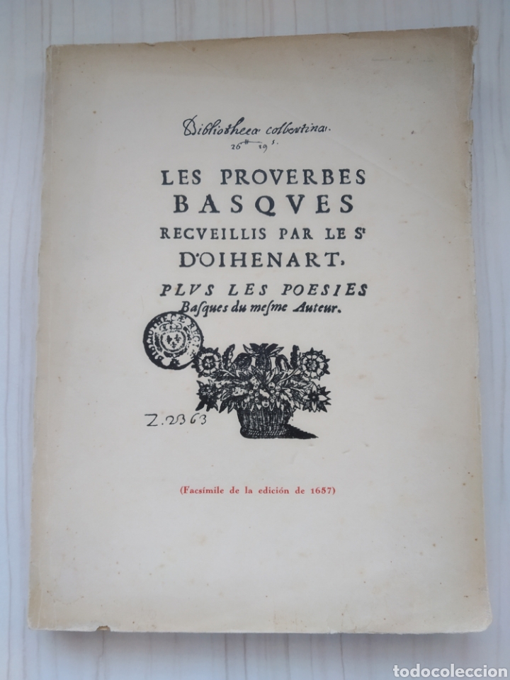 Libros antiguos: LES PROVERBES BASQUES - DOIHENART - Foto 1