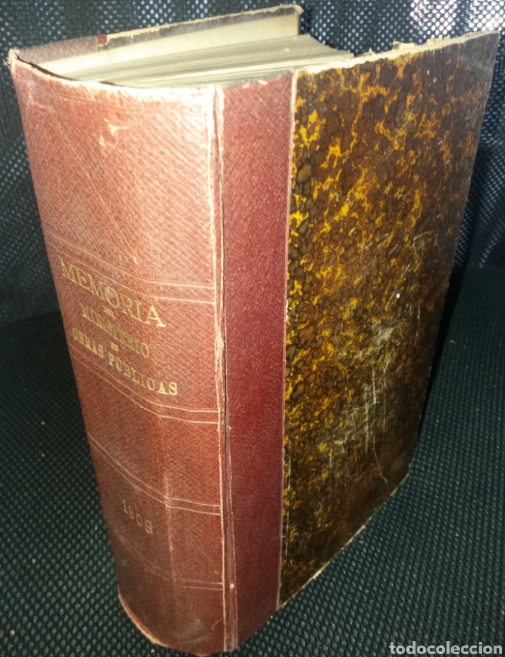 Old books: Memoria MINISTERIO Tpte Obras Publicas 1908 Mapas Planos Puertos FERROCARRILES SOLO WESTERN UNION