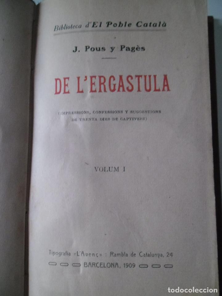Libros antiguos: DE L`ERG&Aacute;STULA. - POUS Y PAG&Eacute;S - (1909) - Foto 2