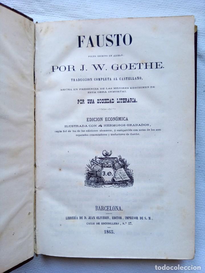 Libros antiguos: Fausto - J.W.GOETHE - 1865 - Foto 1